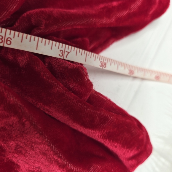 INC Nostalgia Red Ruched Velvet Scarf - Picture 7 of 8